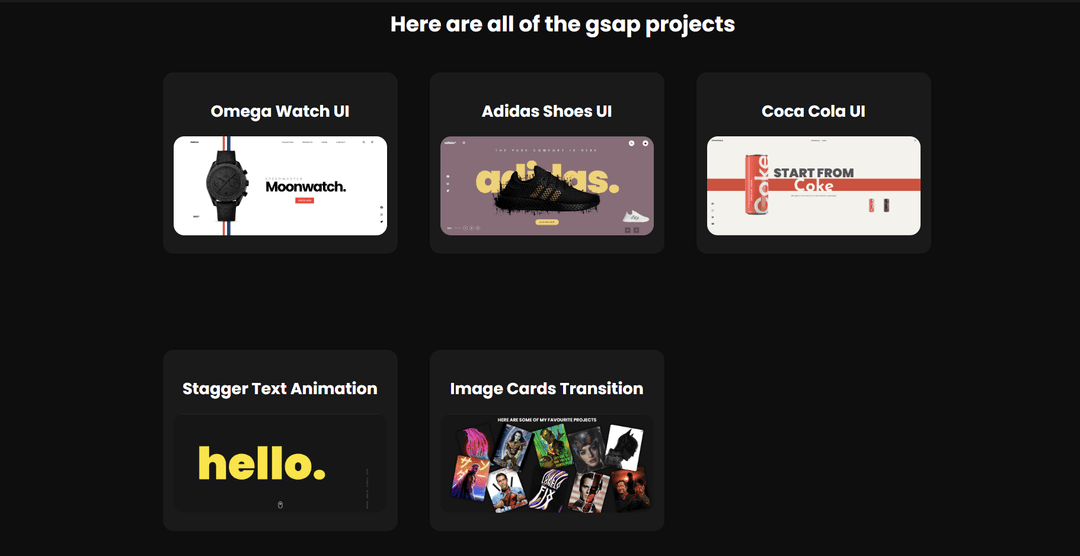 GSAP projects
